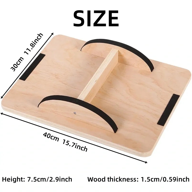 Wooden Balance Board – Anti-Slip Core Strength & Stability Trainer for Home & Office