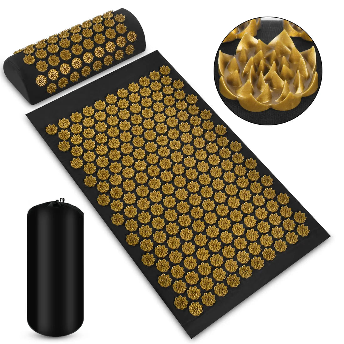Lotus Spike Acupressure Massage Mat Set – Neck, Back & Foot Relaxation Mats