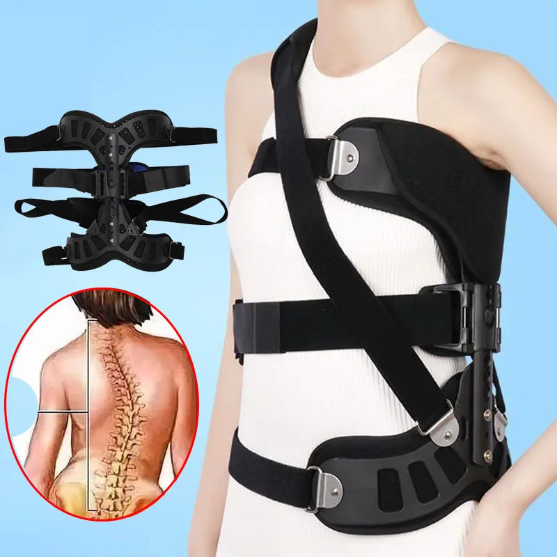 Adjustable Back Support Brace – Aluminium Alloy Posture Support Strap