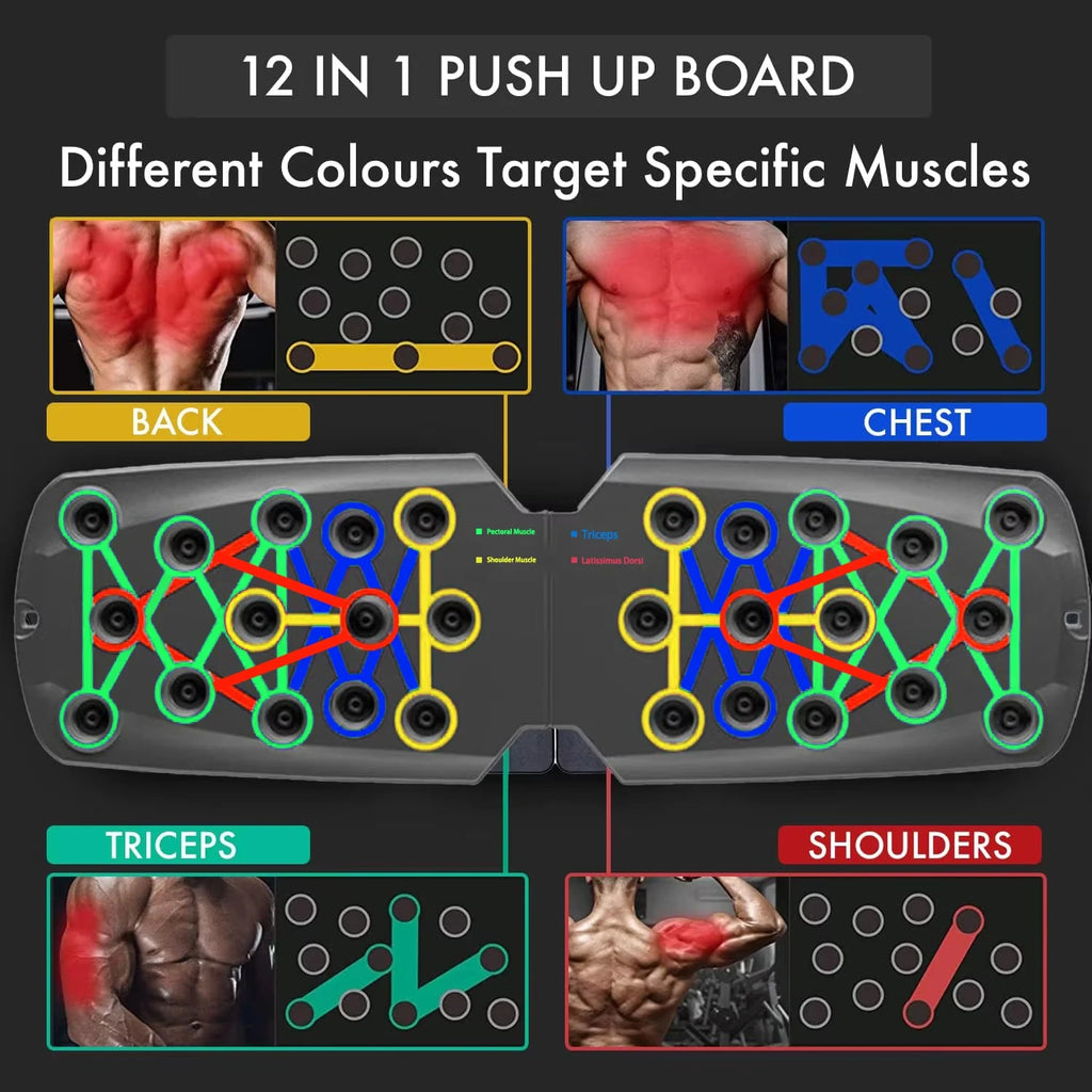Foldable Push-Up Training Board with Non-Slip Handles