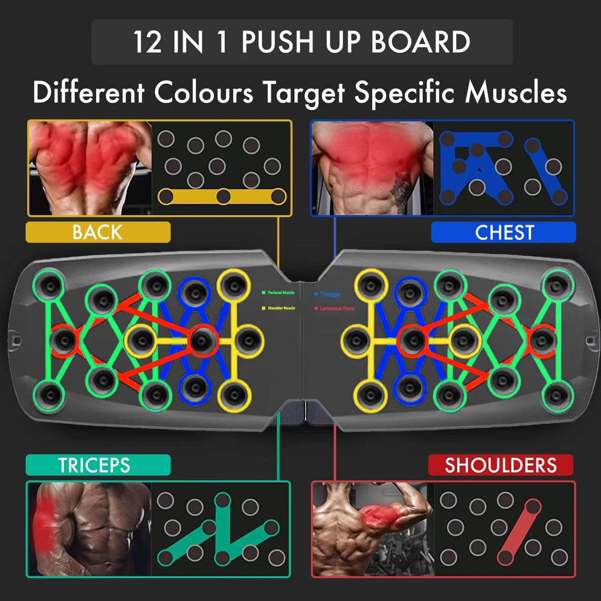 Foldable Push-Up Training Board with Non-Slip Handles