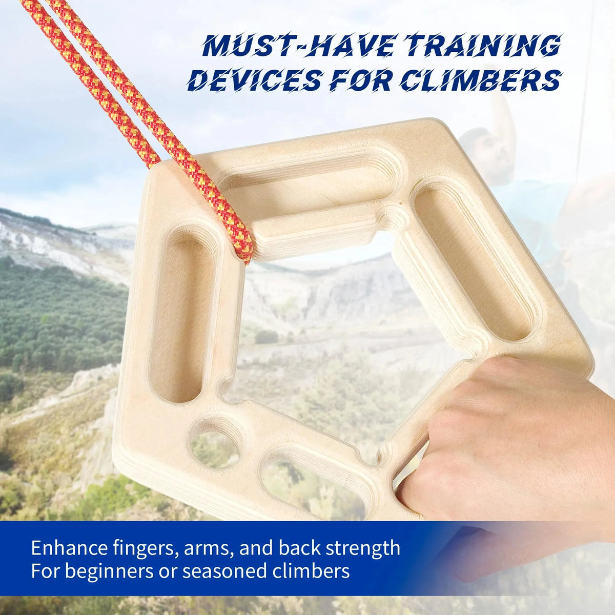 Finger Strengthen Climbing Board Pull-Ups Weight Hang Trainer Portable Tool Grip Forearm Strengthener Exercise