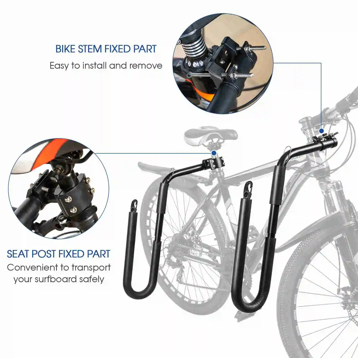 Seat Post Surfboard Rack Aluminum Alloy Longboard Carrier Holder