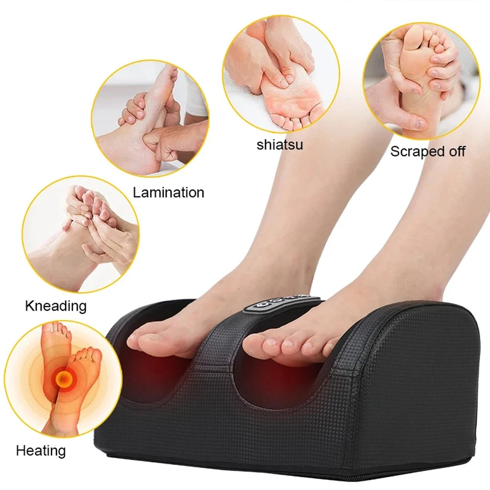 Electric Foot Massager with Shiatsu Kneading for Deep Muscle Relief