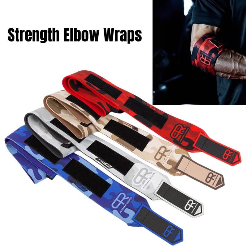 Elbow Support Wraps – 1 Pair High Elastic Compression Straps for Weight Lifting & Powerlifting