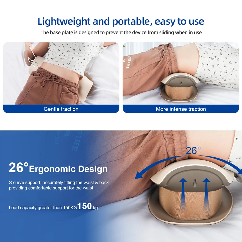 Electric Lumbar Traction Massager – Adjustable Vibration Waist Support Back Massage Device
