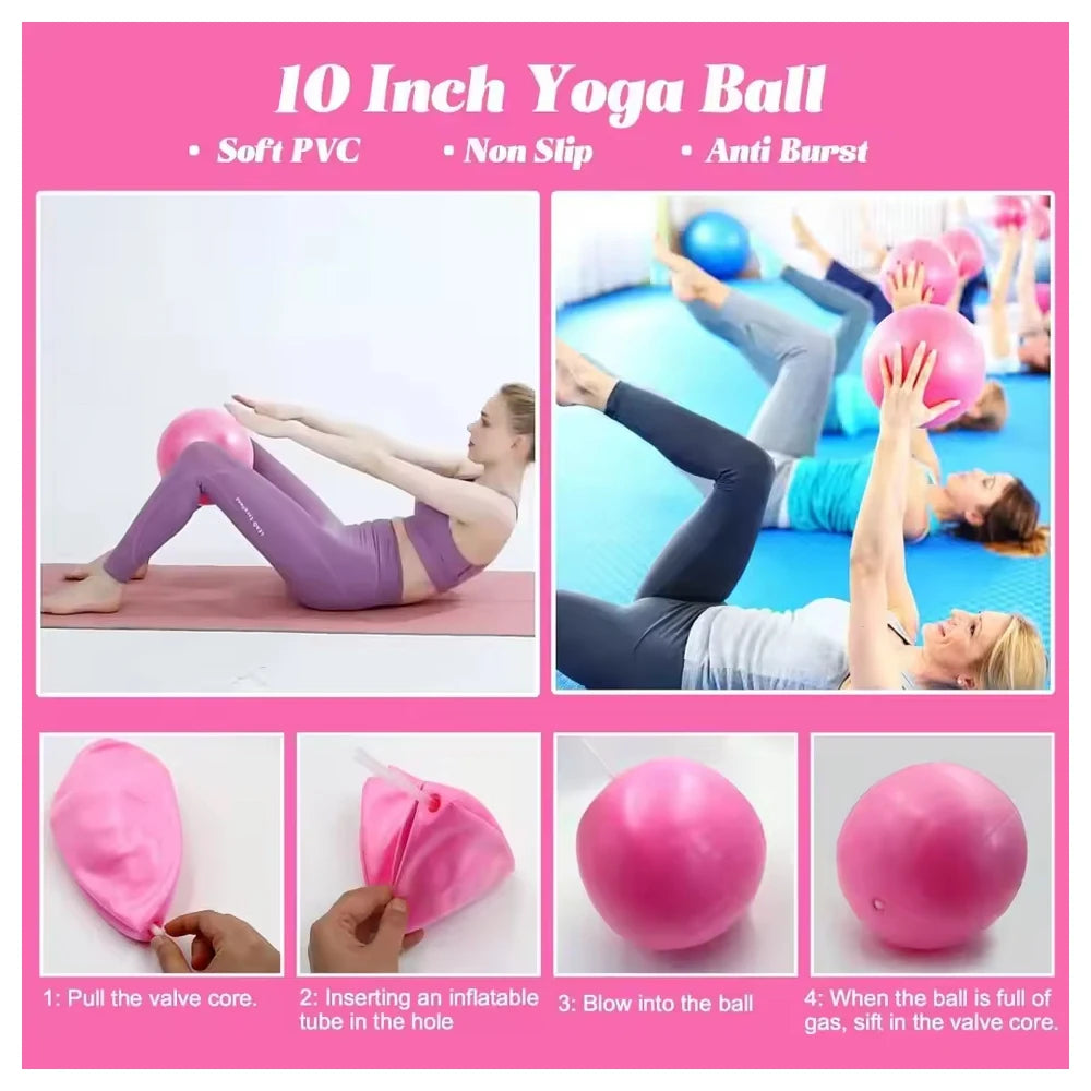 Pilates Yoga Set - 13-Piece Home Kit with Toning & Fitness Essentials