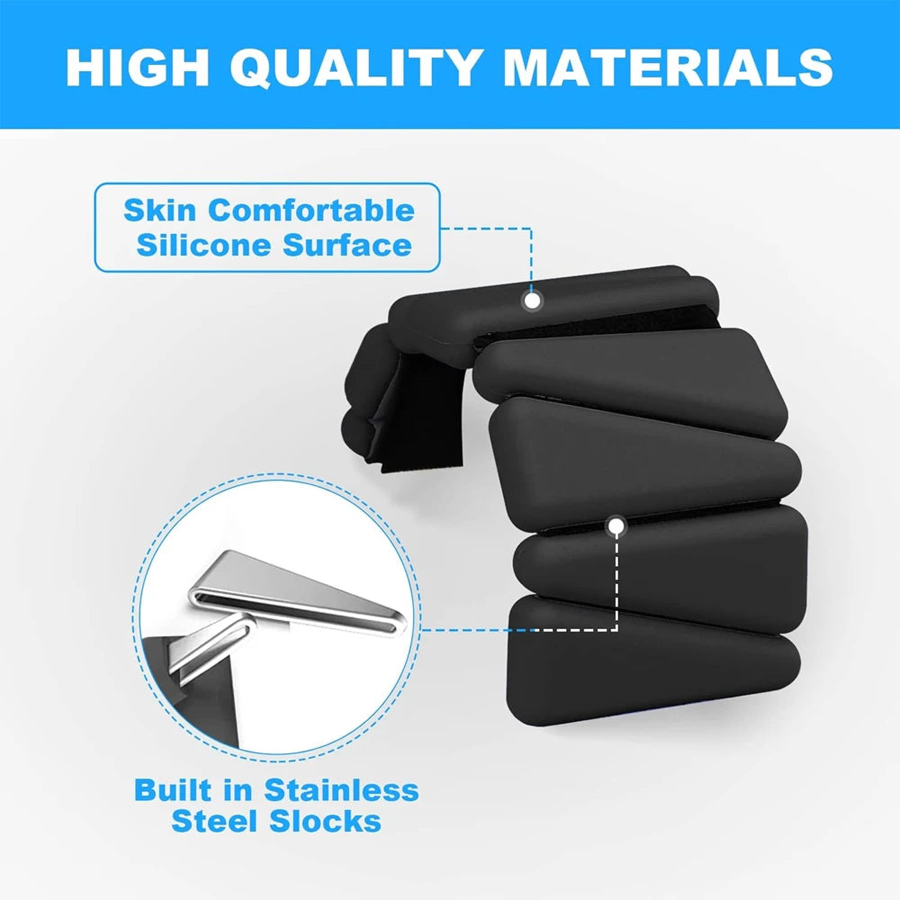 Adjustable Wrist & Ankle Weights (2–4lbs Pair) – Silicone Strength Training Bracelets