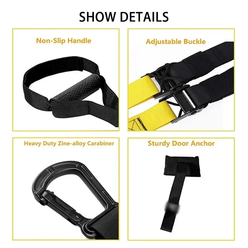 Adjustable Suspension Training Belt – Full Body Resistance Rope for Yoga & Fitness Workouts