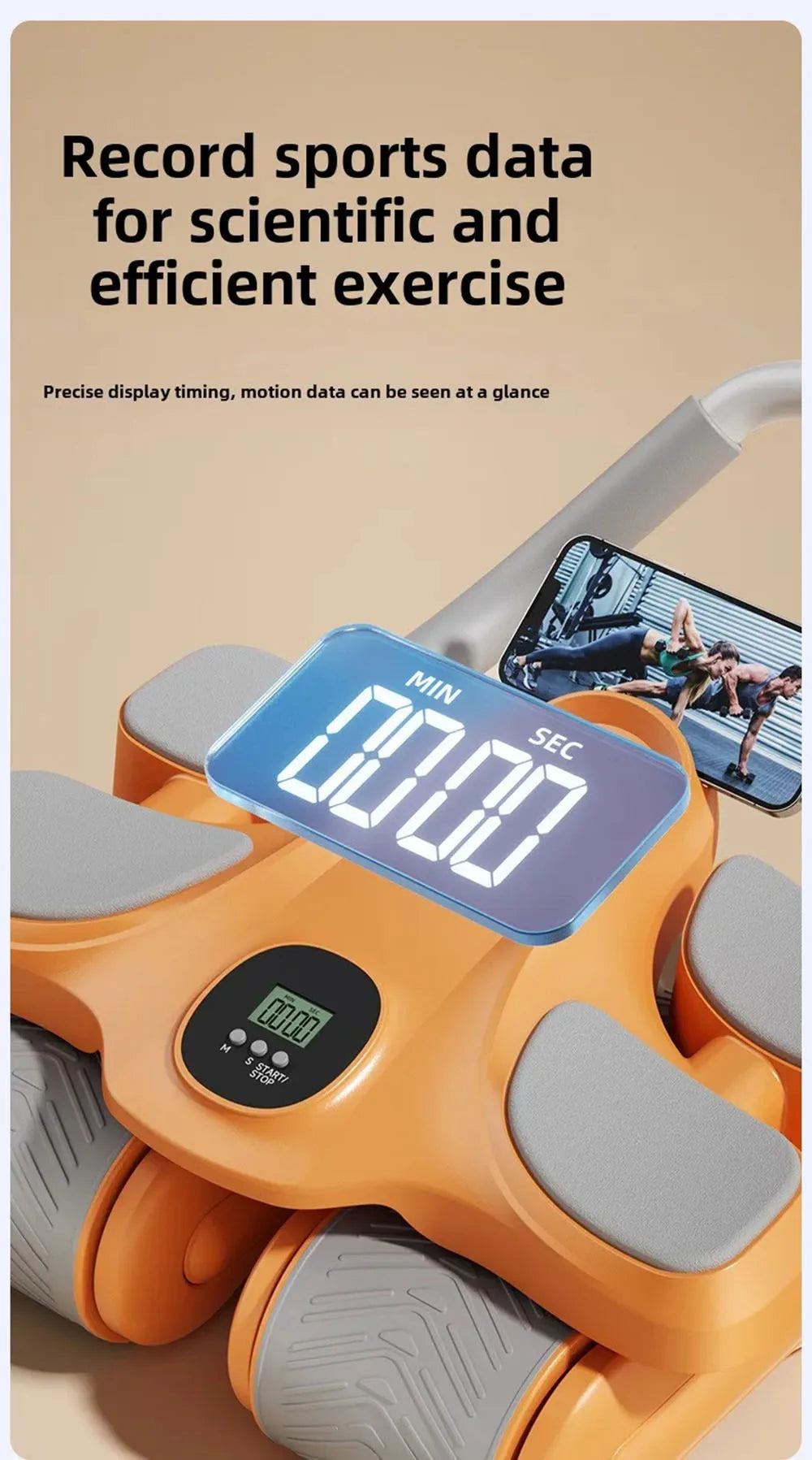 Four-Wheel Ab Roller Manual Core Workout Fitness Wheel for Home Exercise