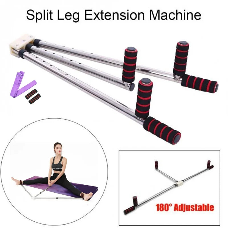 3 Bar Adjustable Leg Stretcher – Stainless Steel Split Stretching Machine with 9 Hole Adjustment