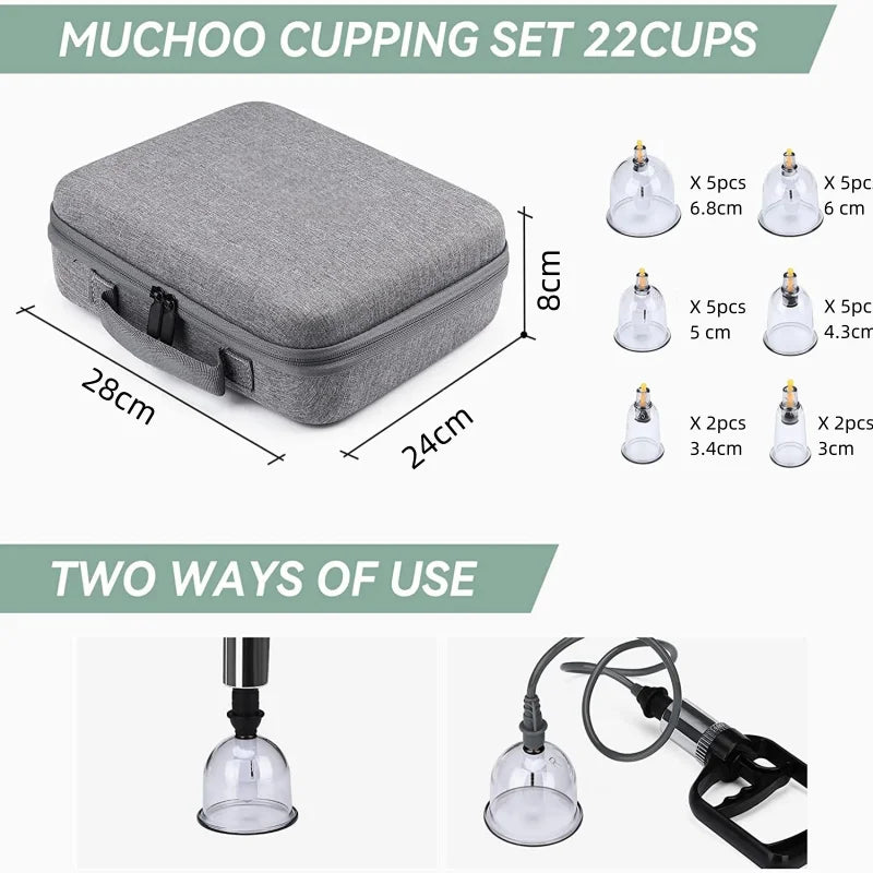 Manual Silicone Cupping Massage Set – Body Suction Cups for Relaxation