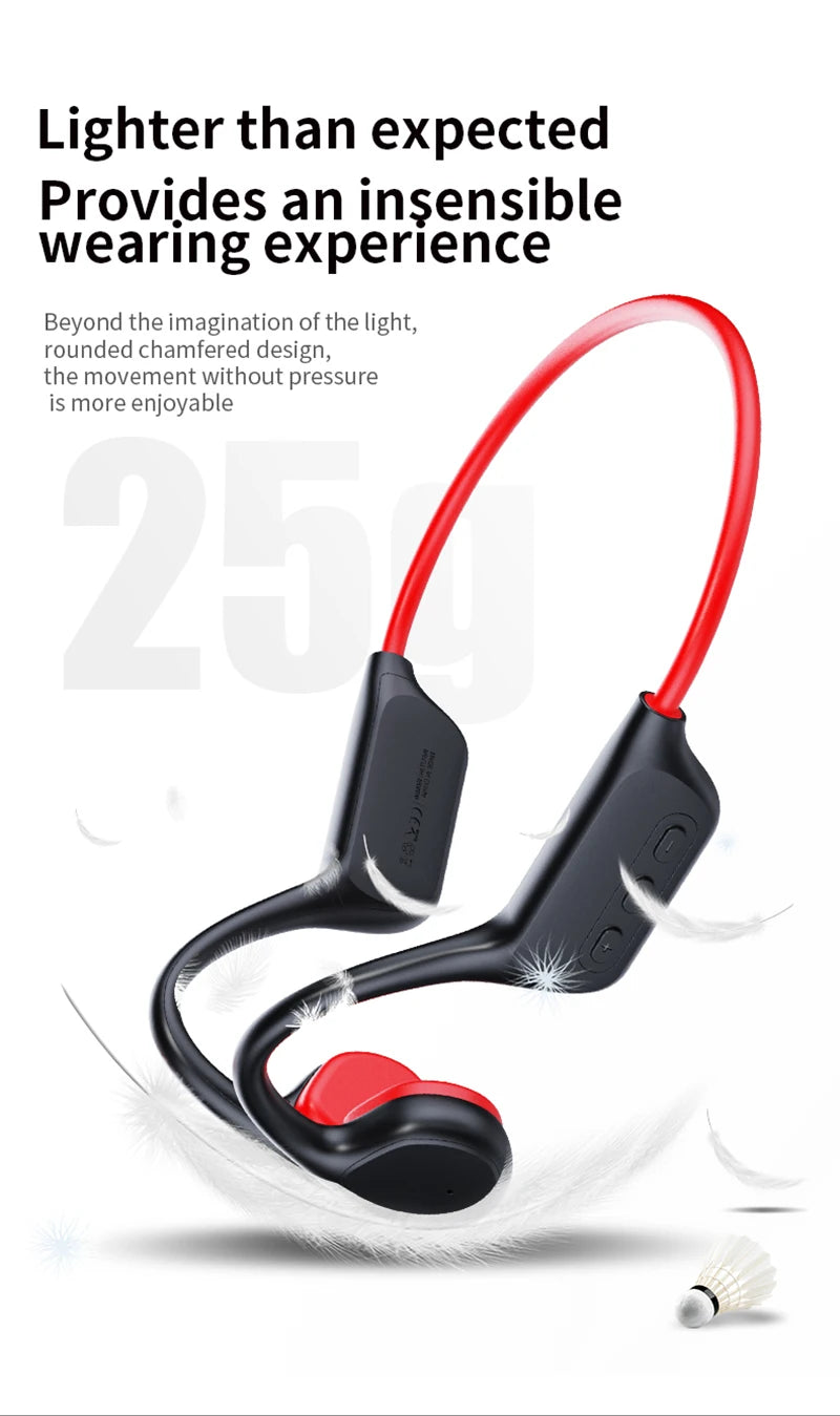 Bone Conduction Wireless Headset – IPX8 Waterproof Bluetooth 5.3 Swimming Headphones with 32GB Storage