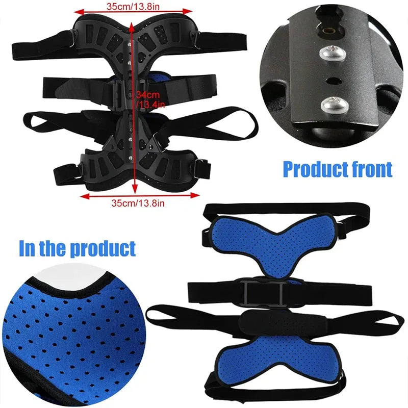 Adjustable Back Support Brace – Aluminium Alloy Posture Support Strap