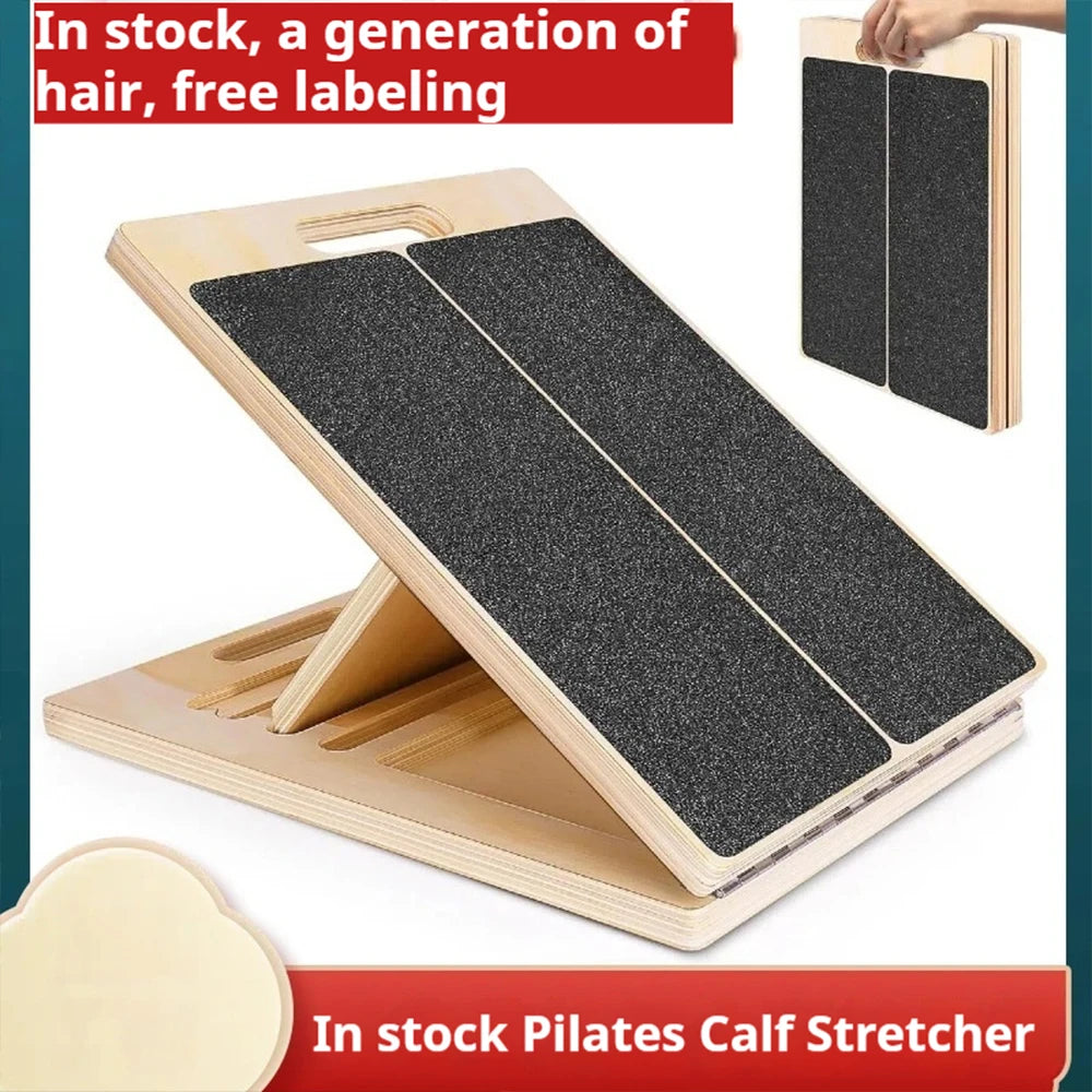Foldable Wooden Slant Stretch Board for Calf & Ankle Mobility Training