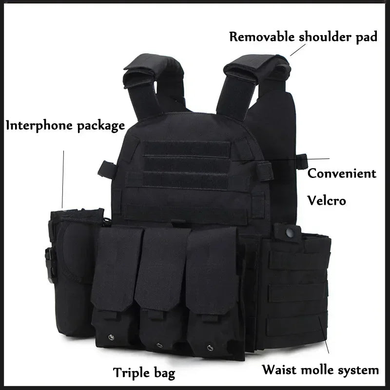 Tactical Molle Vest with Adjustable Straps – Outdoor Training & Utility Gear