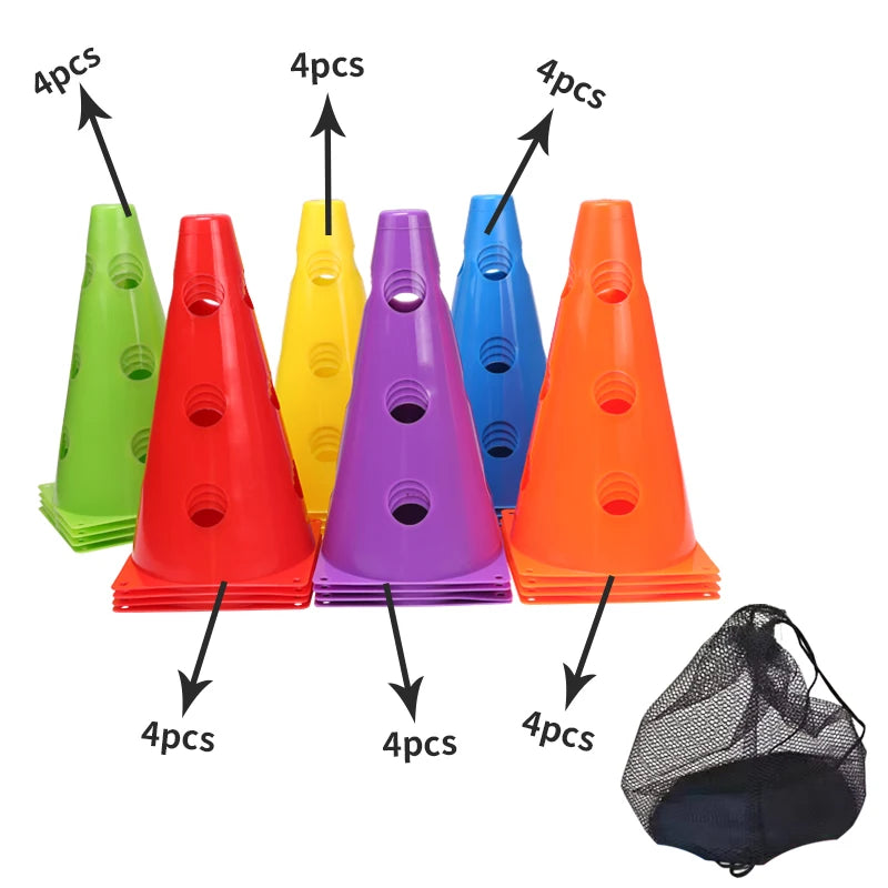 12-Pack Durable Agility Training Cones – Football & Sports Marker Cones for Speed, Coordination & Drills
