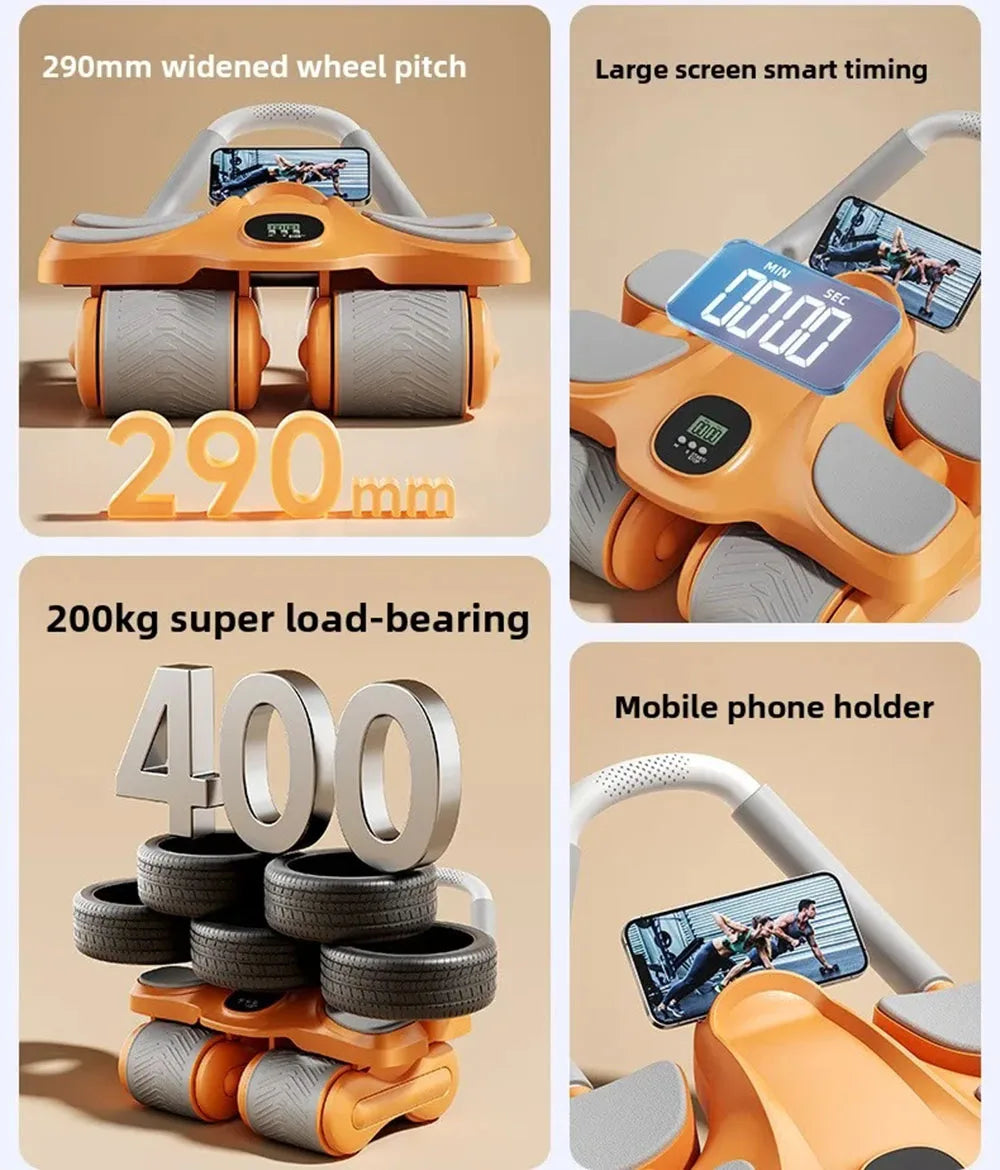 Four-Wheel Ab Roller Manual Core Workout Fitness Wheel for Home Exercise