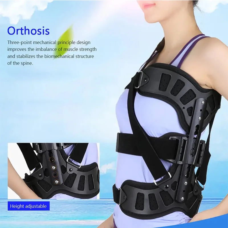 Adjustable Back Support Brace – Aluminium Alloy Posture Support Strap