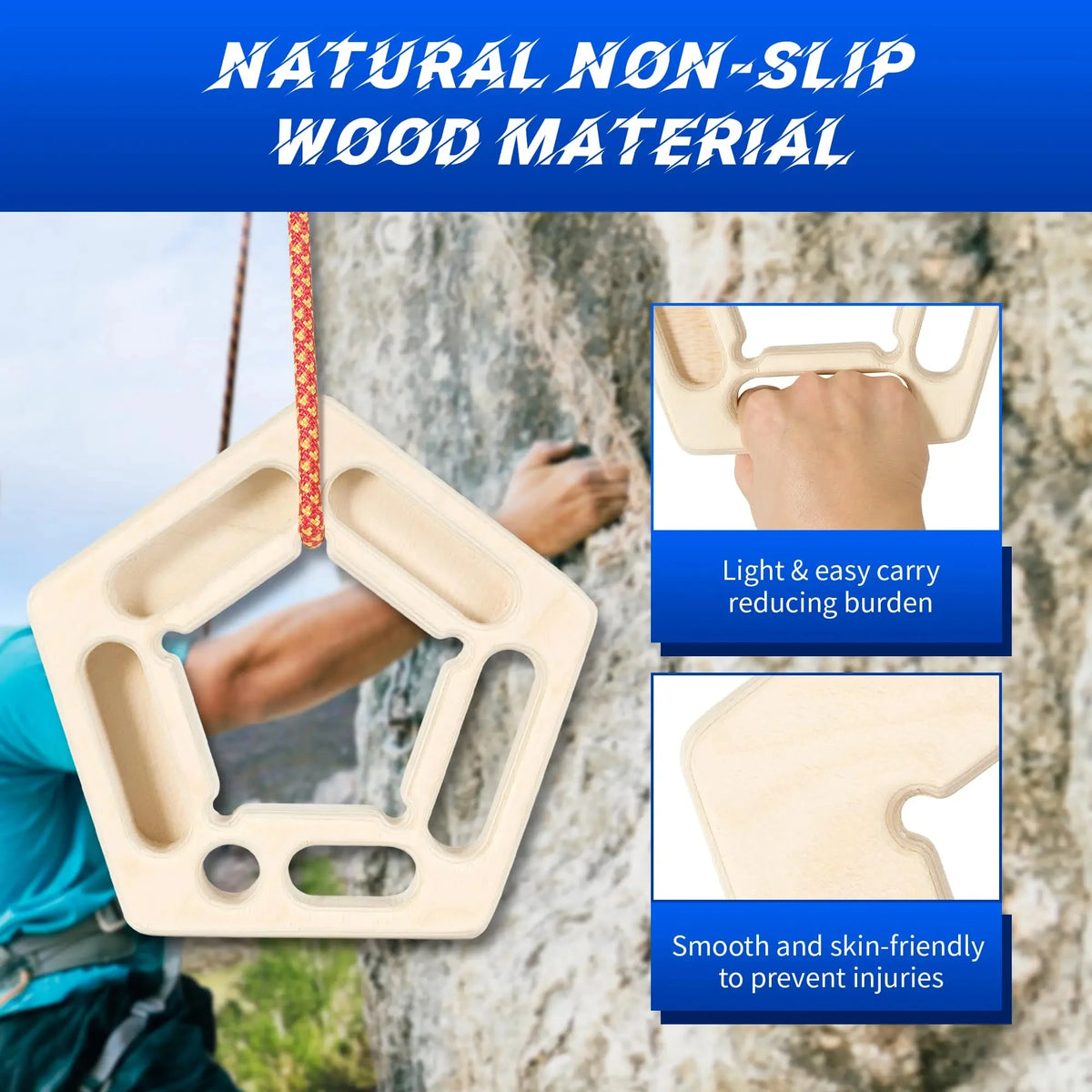 Finger Strengthen Climbing Board Pull-Ups Weight Hang Trainer Portable Tool Grip Forearm Strengthener Exercise