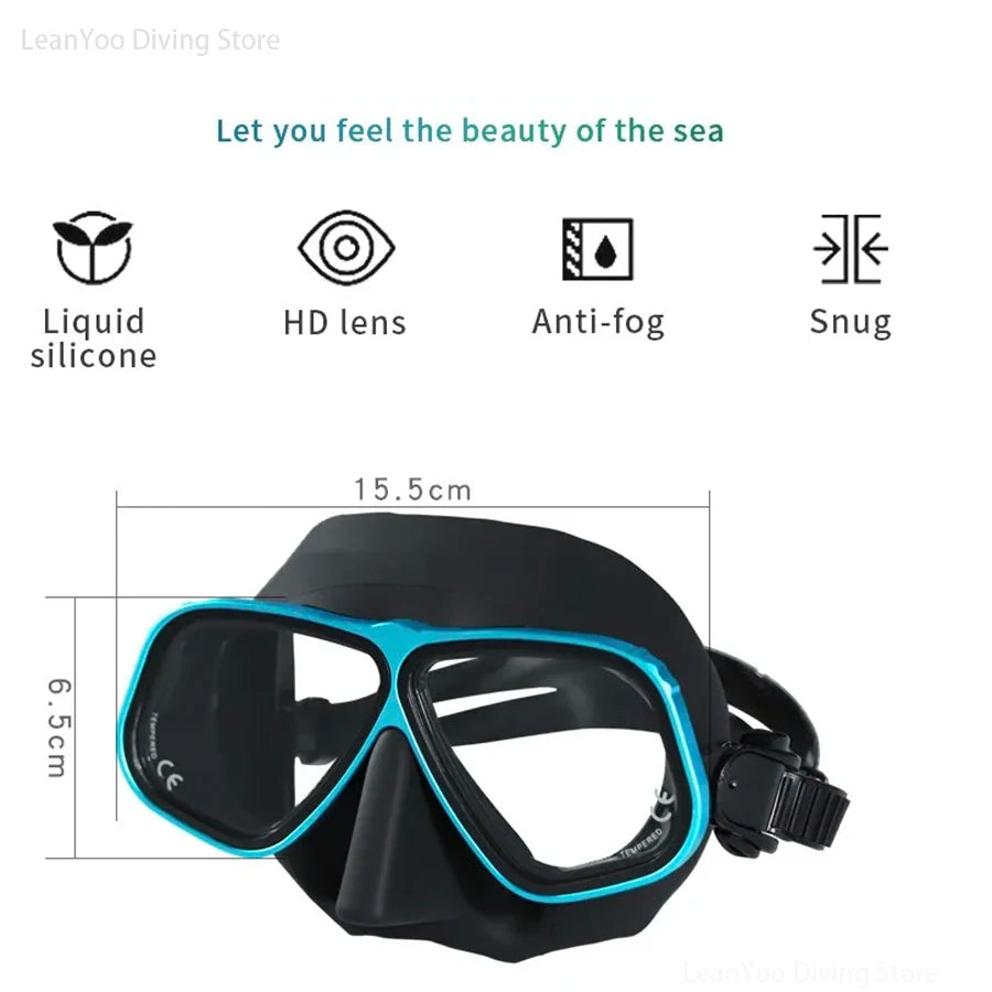 Aluminum Frame Scuba Diving Mask – Soft Silicone Dive Goggles for Adults & Teens