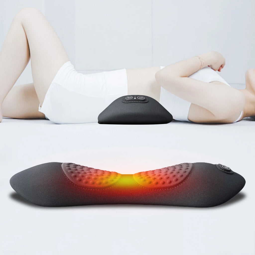 3-in-1 Electric Lumbar Support Pillow with Adjustable Height Back Massager