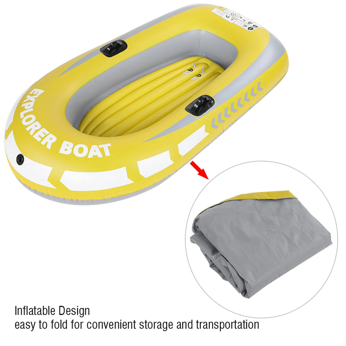 Inflatable PVC Kayak Canoe for 2 Persons – Lightweight Rowing Boat for Fishing & Drifting