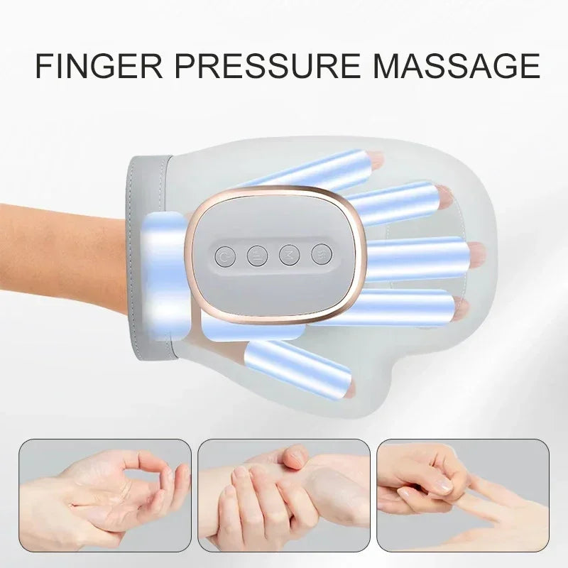 Electric Hand Massager with Heat & Vibration – Wrist & Finger Kneading Gloves for Carpal Tunnel Relief