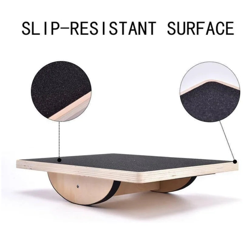 Wooden Balance Board – Anti-Slip Core Strength & Stability Trainer for Home & Office