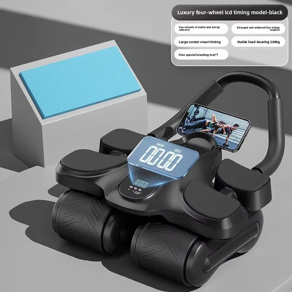 Four-Wheel Ab Roller Manual Core Workout Fitness Wheel for Home Exercise