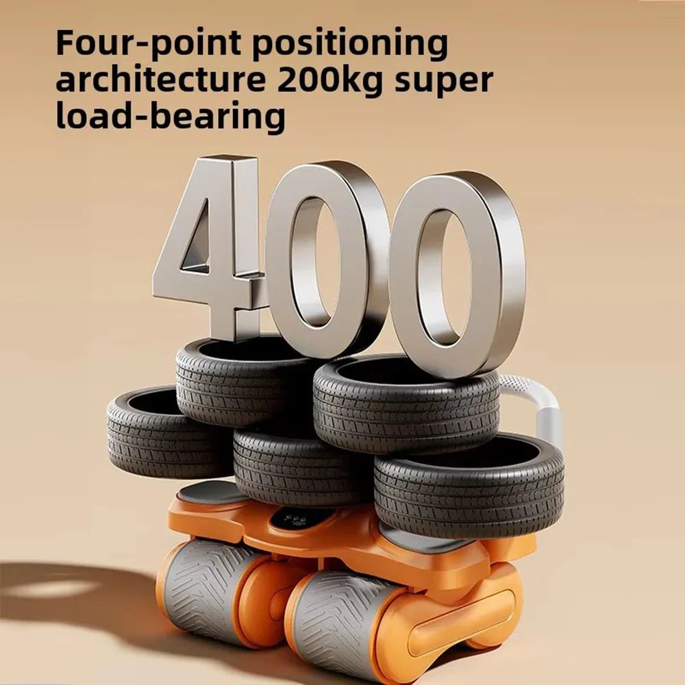 Four-Wheel Ab Roller Manual Core Workout Fitness Wheel for Home Exercise