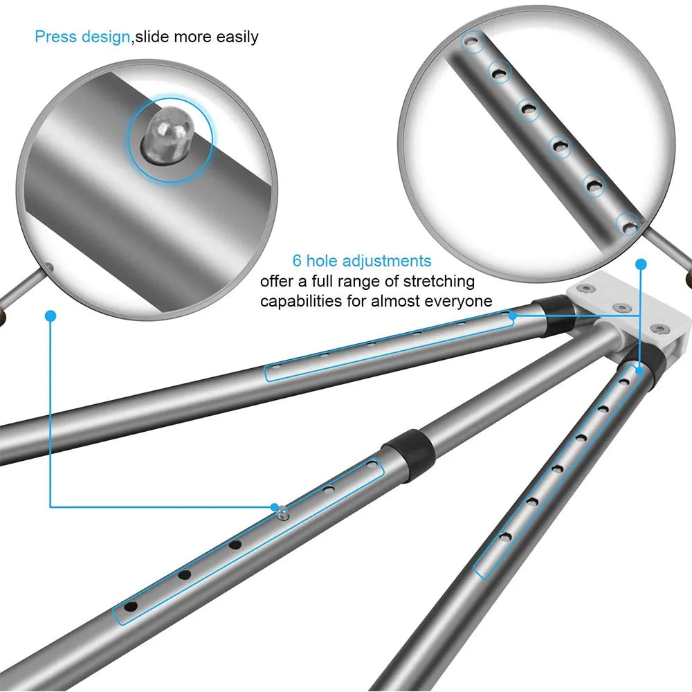 3 Bar Adjustable Leg Stretcher – Stainless Steel Split Stretching Machine with 9 Hole Adjustment