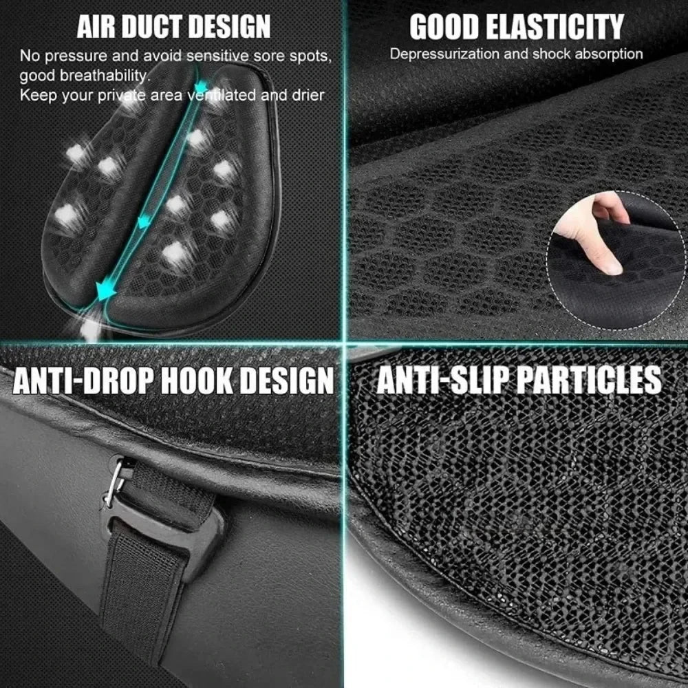 Gel Motorcycle Seat Cushion for Pressure Relief & Comfortable Riding
