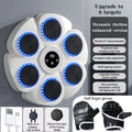 Smart Music Boxing Wall Target with LED Response Training for Home Fitness White