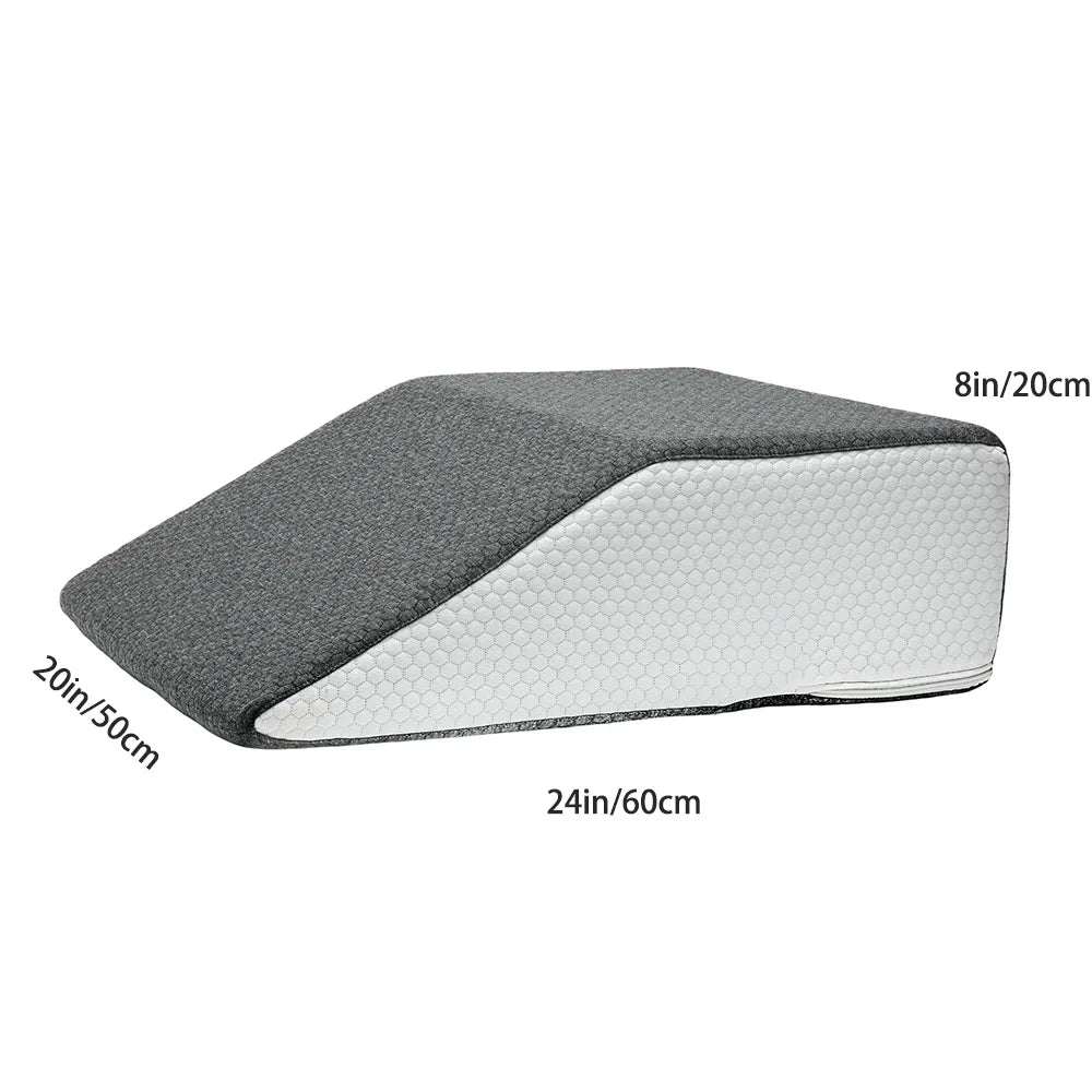 Memory Foam Leg Elevation Wedge Pillow for Sleeping & Recovery