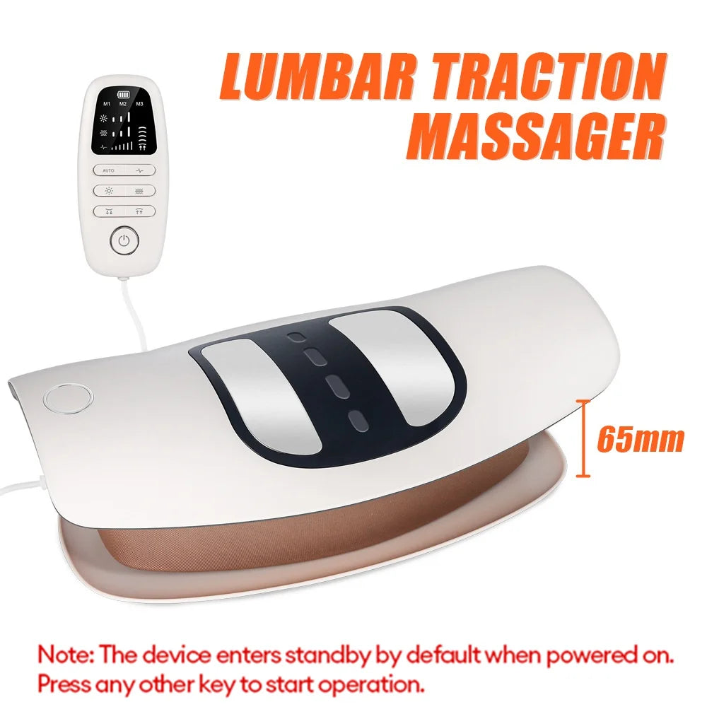 Electric Lumbar Traction Massager – Adjustable Vibration Waist Support Back Massage Device