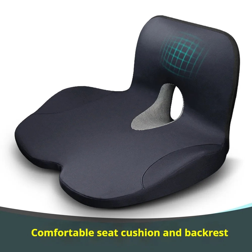 L-Shaped Memory Foam Seat Cushion for Office Chair – Anti-Slip, Pressure-Reducing Hip & Waist Support