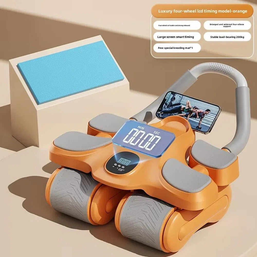 Four-Wheel Ab Roller Manual Core Workout Fitness Wheel for Home Exercise
